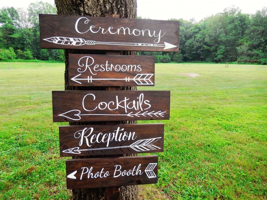 Wedding - One Wedding Directional Sign- Wedding Arrow Sign- Rustic Wedding Sign- Woodland Wedding Sign - Boho Wedding Sign - Bohemian Wedding