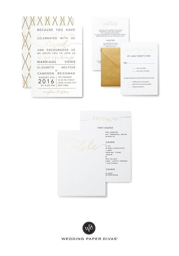 Mariage - Elegant Exchange - Signature Foil Wedding Invitations In White Or Cashmere Pink 