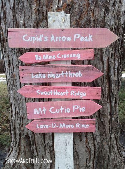 Свадьба - Valentine's Trail Sign 