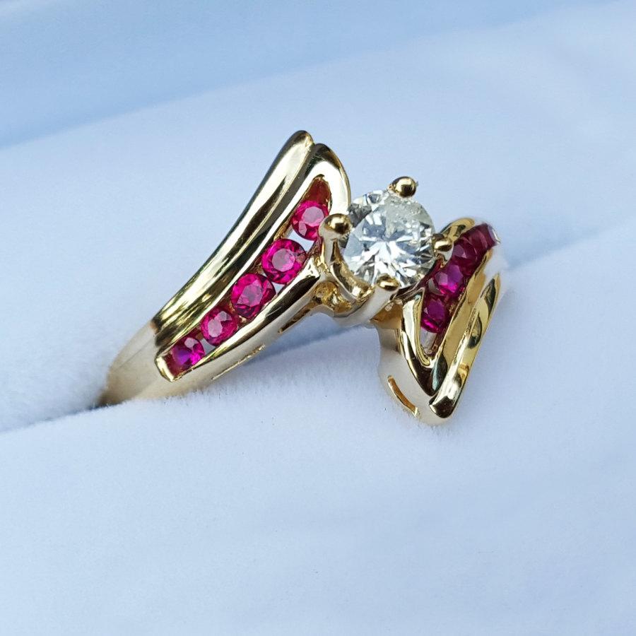 Hochzeit - Diamond and Ruby "Dream" Engagement Ring