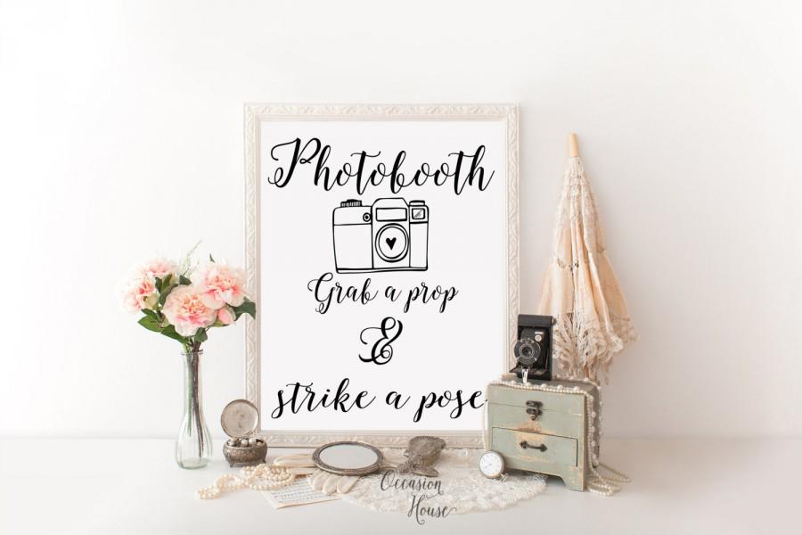 Mariage - Printable Photo booth Sign, Wedding Photo booth sign, wedding signage, Photo Booth props, Printable Wedding sign, Instant Download, PB16