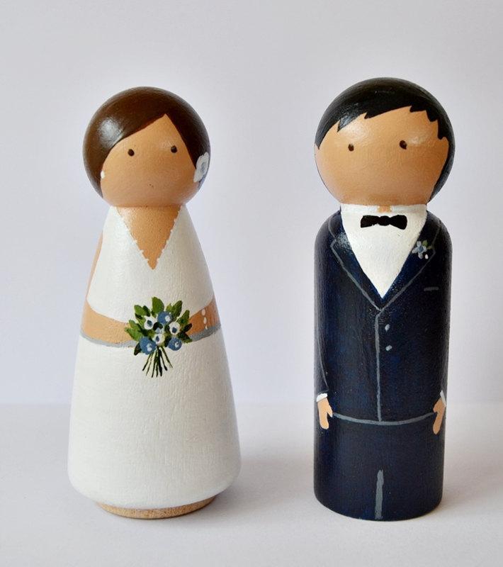 زفاف - Personalized Bride and Groom. Wooden Peg Cake Topper. Rustic Wedding Cake Topper. Custom Wedding Cake Topper. Boho Wedding. Hippie Wedding.