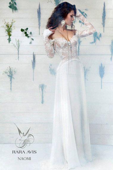 Hochzeit - Long Sleeve Wedding Dress NAOMI, Simple Wedding Dress, Wedding Dress, Beach Wedding Dress, Wedding Dress Lace, Bohemian Wedding Dress