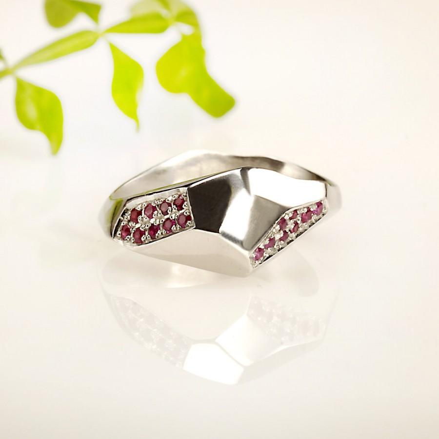 زفاف - Ruby Engagement Ring , July Birthstone Ring , RS-1035