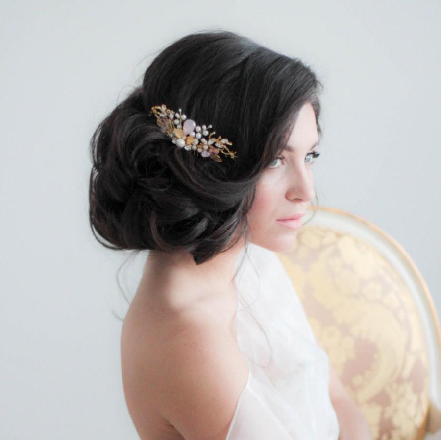 Mariage - Wedding Hair Comb Bridal Hair Comb Bridal Haircomb Bridal Headpiece Rose Quartz Bridal Headpiece