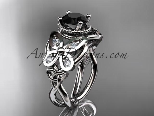 Mariage - Spring Collection, Unique Diamond Engagement Rings,Engagement Sets,Birthstone Rings - 14kt white gold diamond celtic trinity knot engagement ring wedding band