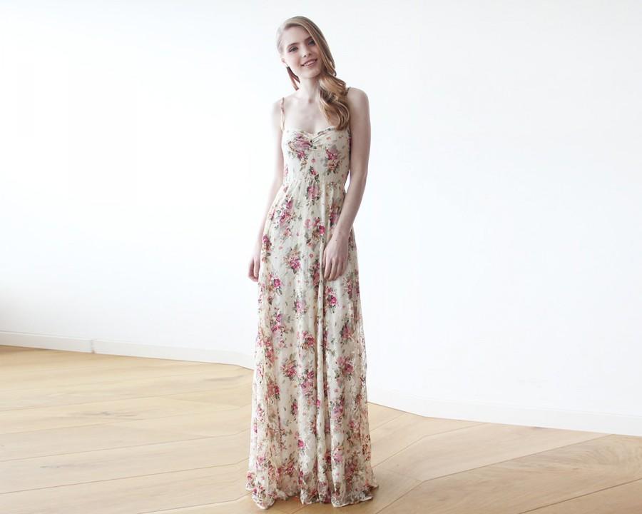 Mariage - Sweetheart neckline maxi spring dress, Pink Floral Lace maxi straps ballerina gown,