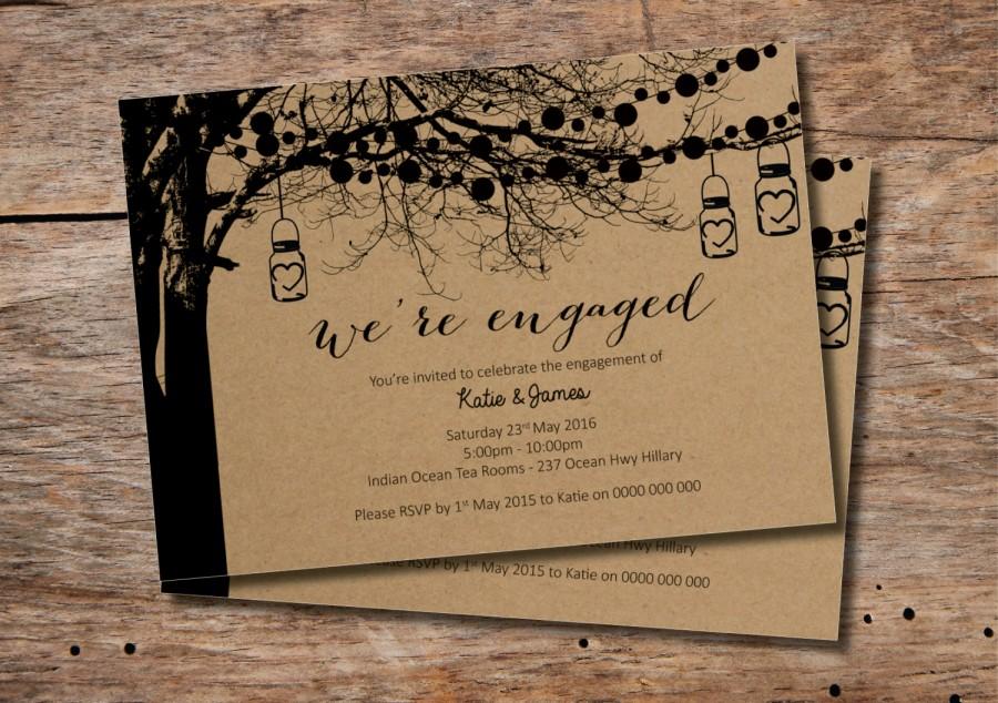 Свадьба - Custom Printable Engagement Party Invitation - Vintage Tree Design