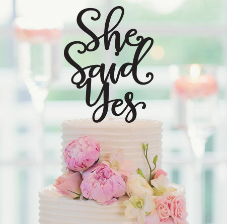 زفاف - Cake Topper, SHE SAID YES Cake Topper, Engagement party, Bridal Shower Decorations, Wedding Cake Topper, Engagement Party Decorations