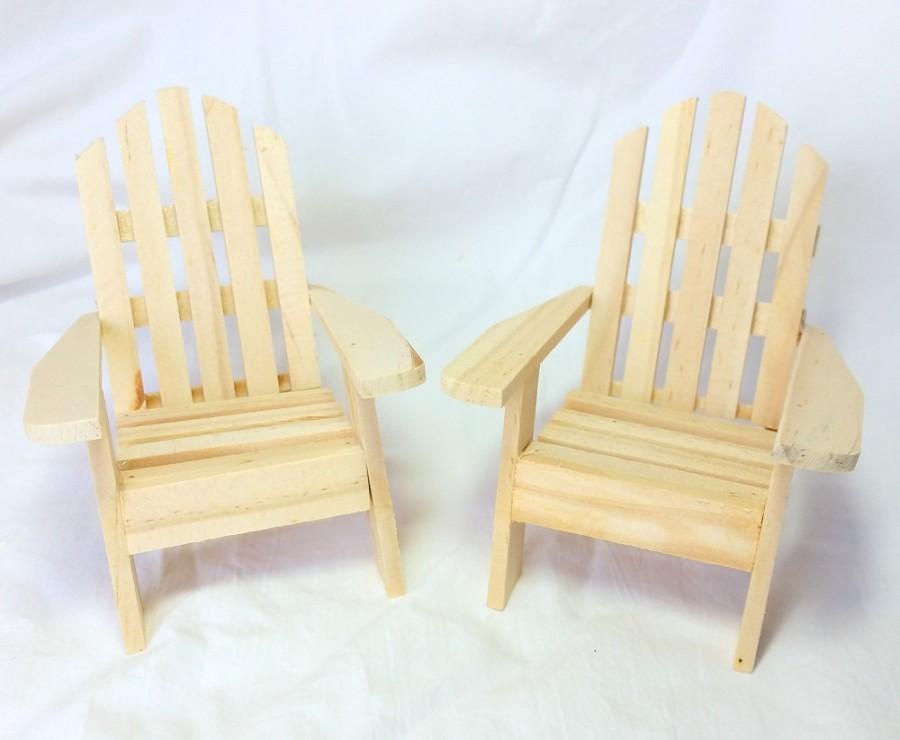 Свадьба - Adirondack chairs, Wedding DIY, cake toppers, wooden, set of two, unfinished, set of 2