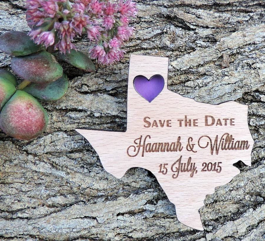 Mariage - Custom Save The Date Magnet Set, State Save The Date Magnet, Rustic Wedding Favor, Personalised Wooden Wedding Gift,  Bridal Shower Favor