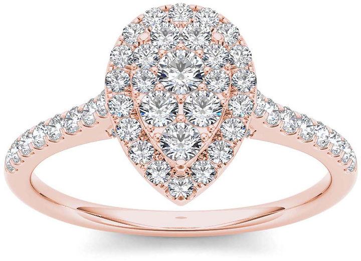 Hochzeit - MODERN BRIDE 3/4 CT. T.W. Diamond 10K Rose Gold Pear-Shaped Engagement Ring