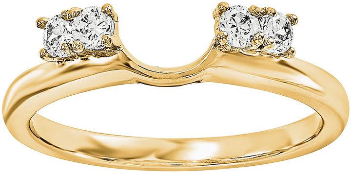 Hochzeit - MODERN BRIDE 1/7 CT. T.W. Diamond 14K Yellow Gold Ring Enhancer