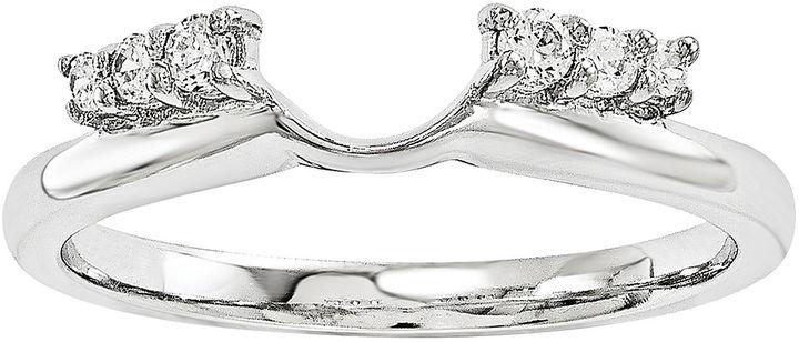 Mariage - MODERN BRIDE 1/7 CT. T.W. Diamond 14K White Gold Ring Enhancer