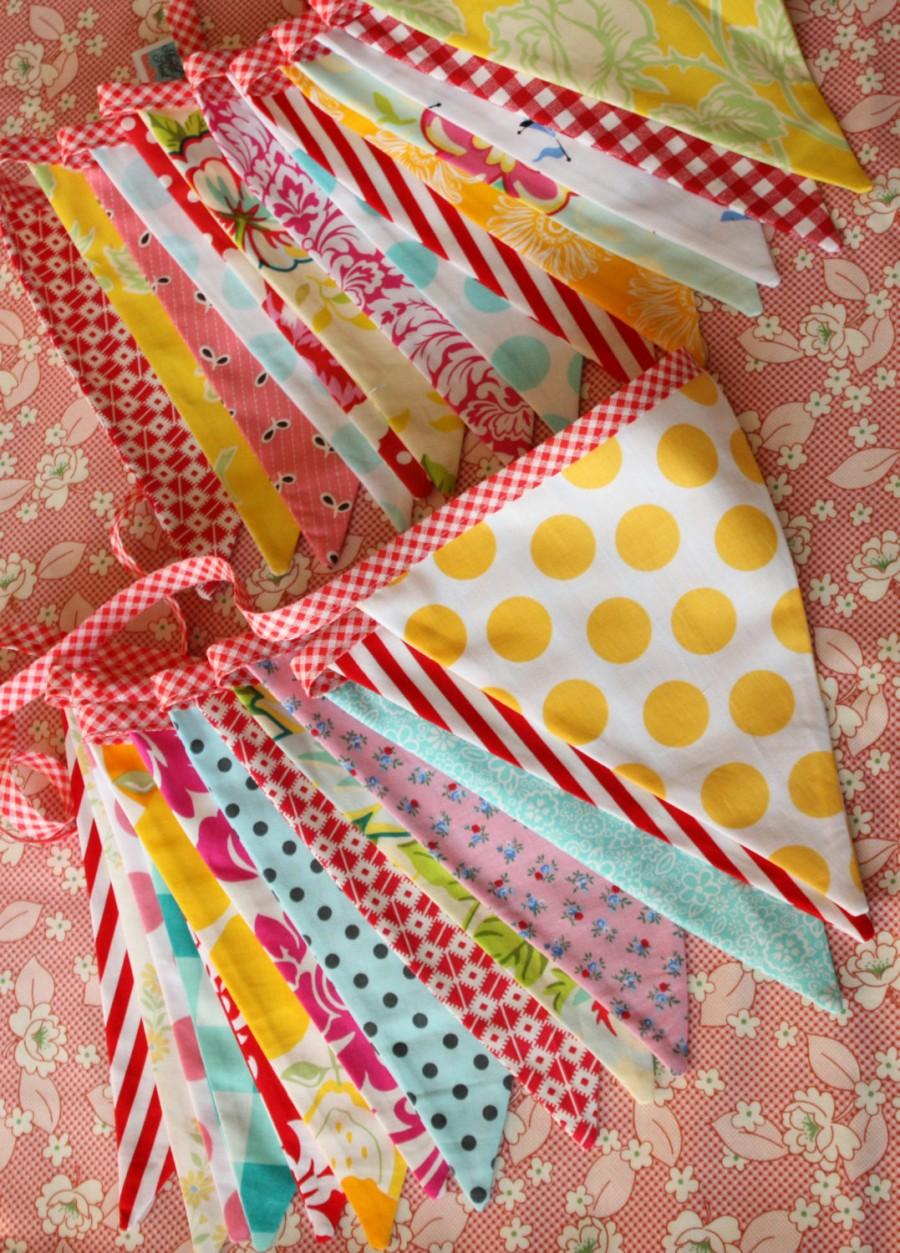 Свадьба - Set of TWO Extra Long Carnival Themed Fabric Bunting Banners,  Vintage Circus, Designer's Choice.  Also For Weddings and Parties.