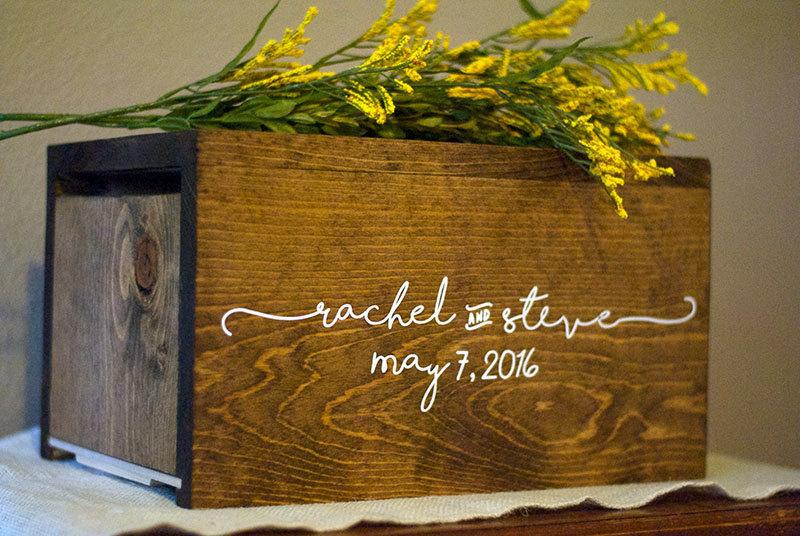 Wedding - Wedding Card Box, Money Box, Card Holder, Personalized Wedding Card Box, rustic wedding, unique card box, wood card box, wedding advice box