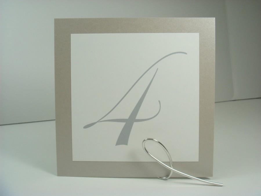 زفاف - Metallic Silver Table Numbers Shimmery Silver Border and Elegant Script Font for your Wedding Reception Decor