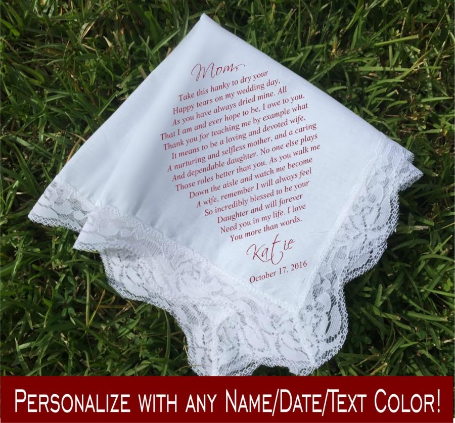 زفاف - Mother of the Bride gift mother of the bride handkerchief mother of the groom gift wedding handkerchief printed handkerchief (H 044)
