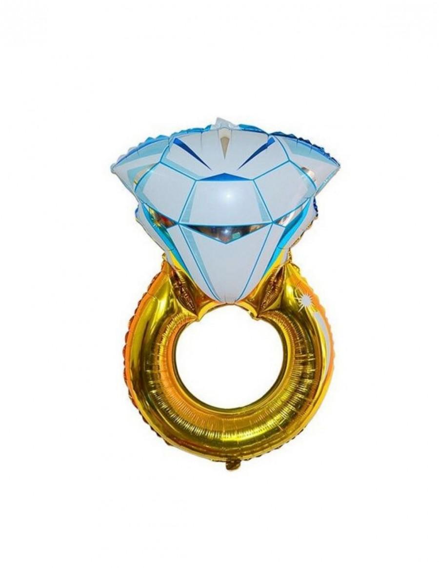 زفاف - Engagement Ring Balloon Large 32” Mylar Balloon Wedding Bridal Diamond Ring “Put a Ring on it"