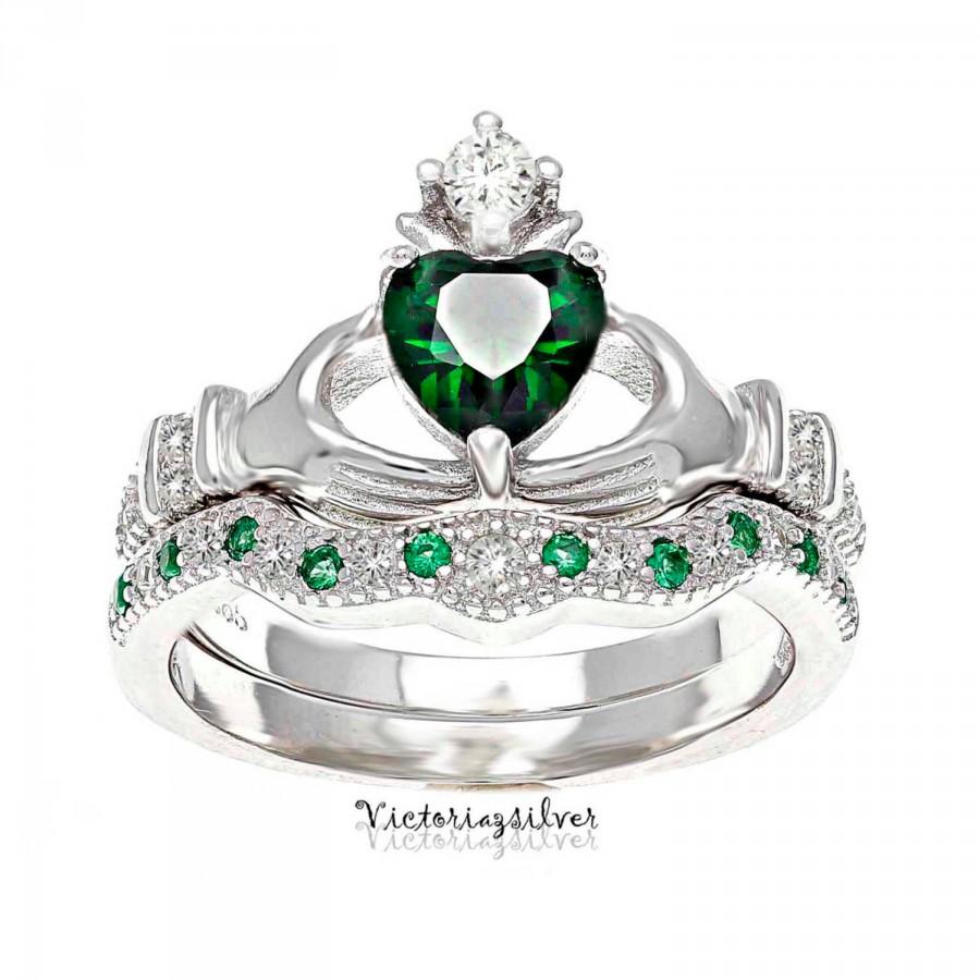 Hochzeit - 925 Sterling Silver Claddagh Ring,Stackable Claddagh Ring,Silver Heart Ring,Wedding Gift