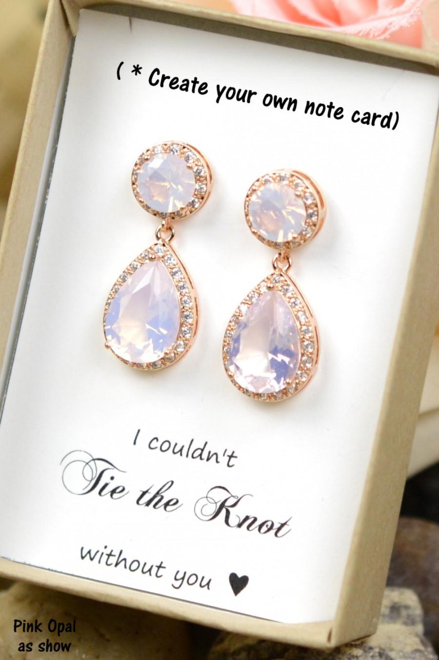 Hochzeit - Blush Pink Earings,Pink Bridesmaid Earings,Pink Earrings,Blush Pink Earring,pink Earings,Bridesmaid Jewelry,will you be my bridesmaid card