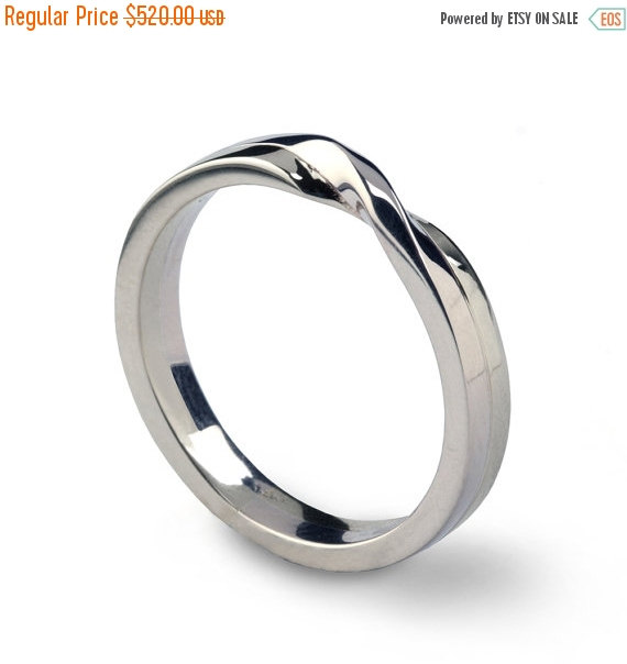 Wedding - SALE - LOVE KNOT 14k White Gold Wedding Band, Unique Mens Wedding Band, Womens Wedding Band, His and Hers Wedding Ring Gold