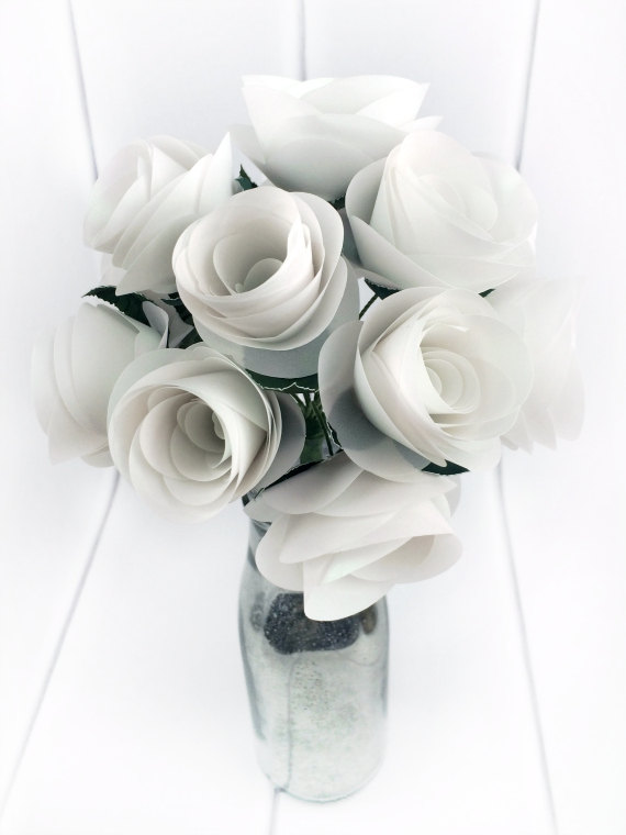 Mariage - Paper Flower Wedding Bouquet - Paper Flower Bouquet - Wedding Bouquet - Bridal Bouquet - Rustic Bouquet - Boho Bouquet -  Toss Bouquet