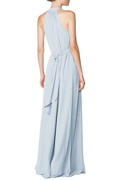 Hochzeit - Ceremony By Joanna August 'Elena' Halter Style Chiffon A-Line Gown 