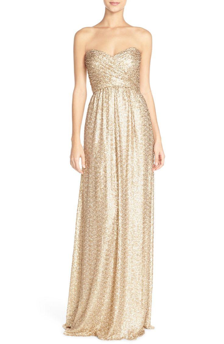 Mariage - Amsale Strapless Sequin Tulle Gown 
