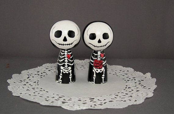 Hochzeit - Skeleton Wedding Toppers