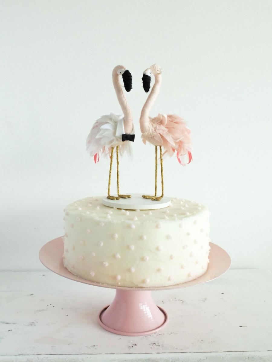 Mariage - Flamingo Cake Topper - Flamingo Wedding cake topper - Flamingo topper - Pink Flamingo