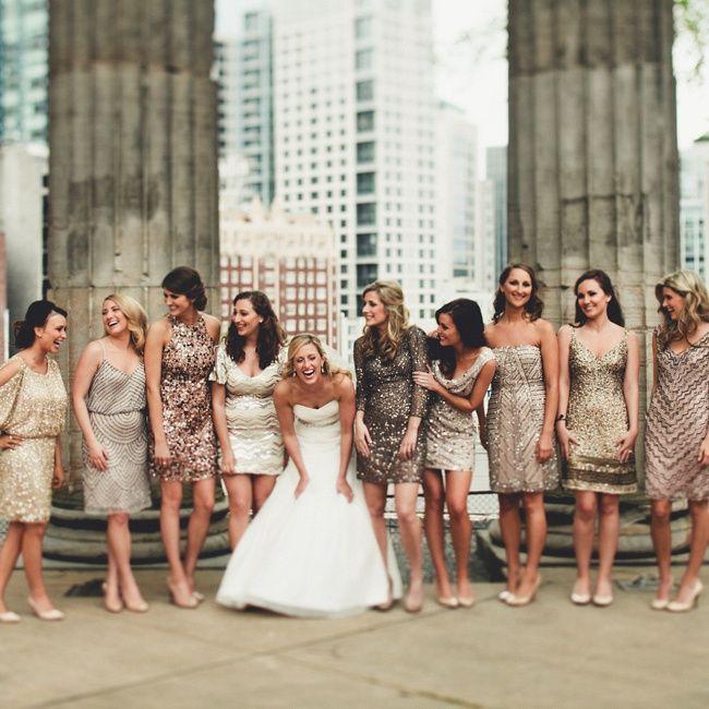 Hochzeit - Sparkly Bridesmaid Dresses