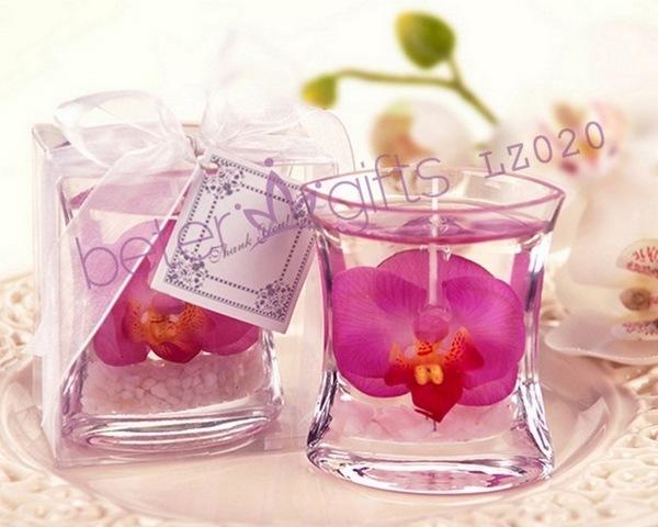 زفاف - LZ020 Elegant Orchid Gel Candle, Bachelorette Party Gifts