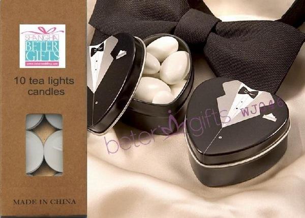 Hochzeit - Groom Theme LZ018 Tuxedo Dress Candle Tea Light Holders