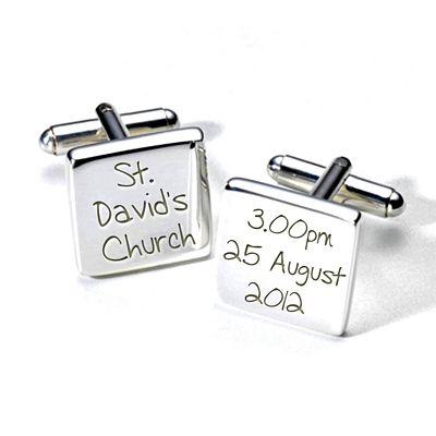 Hochzeit - A2WED005 Venue Personalised Cufflinks (ss)