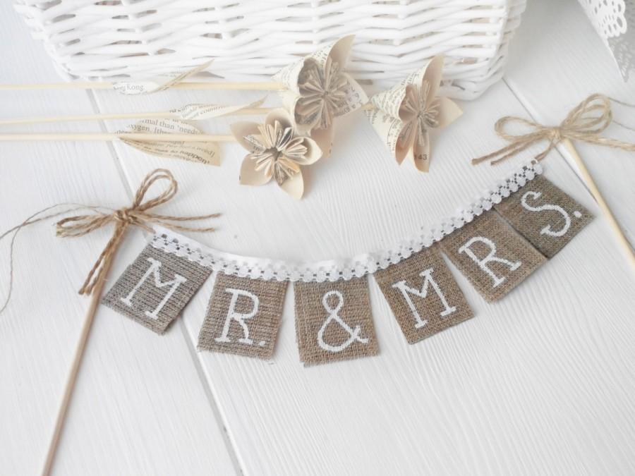 Mr & Mrs Wedding Banner Wedding banner shabby chic ornament vintage sign 