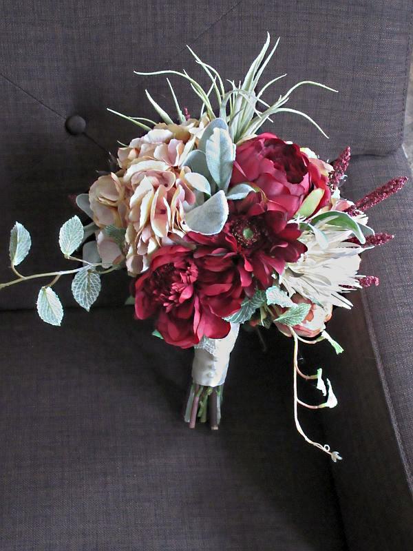 Mariage - Wedding Bouquet, Sola wood Succulent Bouquet, Ready to ship now,Bouquet, Bridal Bouquet, Sola flowers, Silk Bouquet, Rustic Handmade