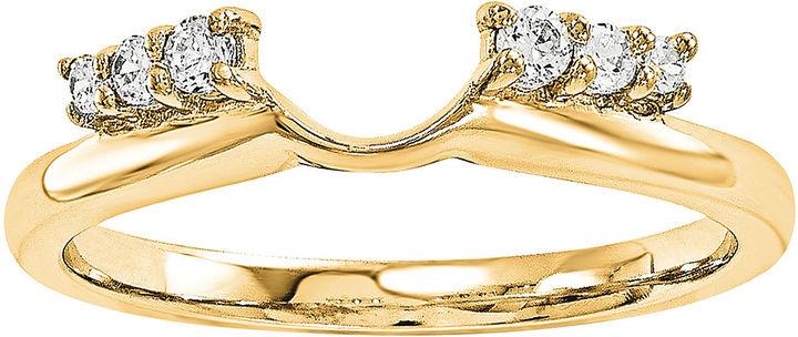 Hochzeit - MODERN BRIDE 1/7 CT. T.W. Diamond 14K Yellow Gold Ring Enhancer