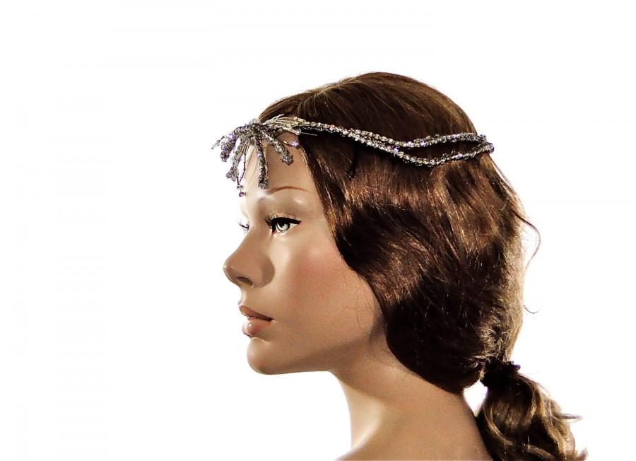 Hochzeit - Antique Wedding Tiara Headband Wreath Authentic Rare // Vintage Wedding Jewelry Hair Accessories Bride Bridesmaids Early Century