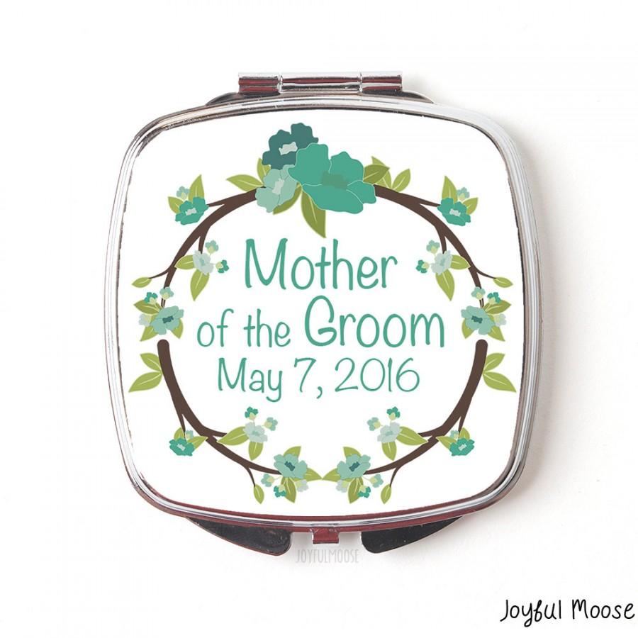 Wedding - Mother of Groom Compact Mirror - Mother of the Groom Gift - Wedding Compact Mirror