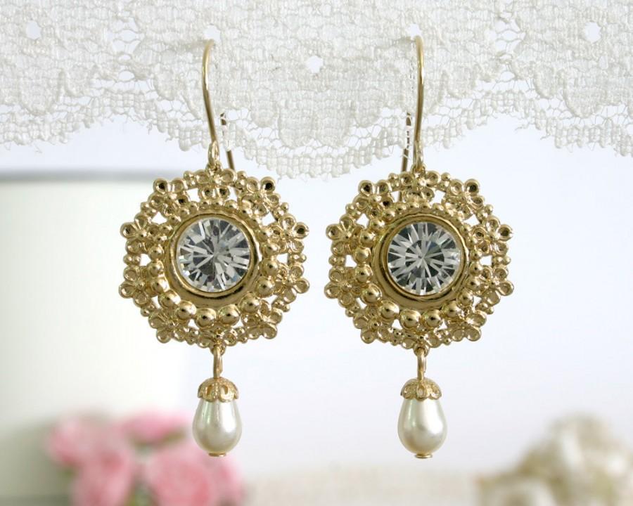 زفاف - Bridal dangle earrings, Dangle bridal earrings, Dangle earrings, Bridal earrings, Wedding dangle earrings, Wedding earrings