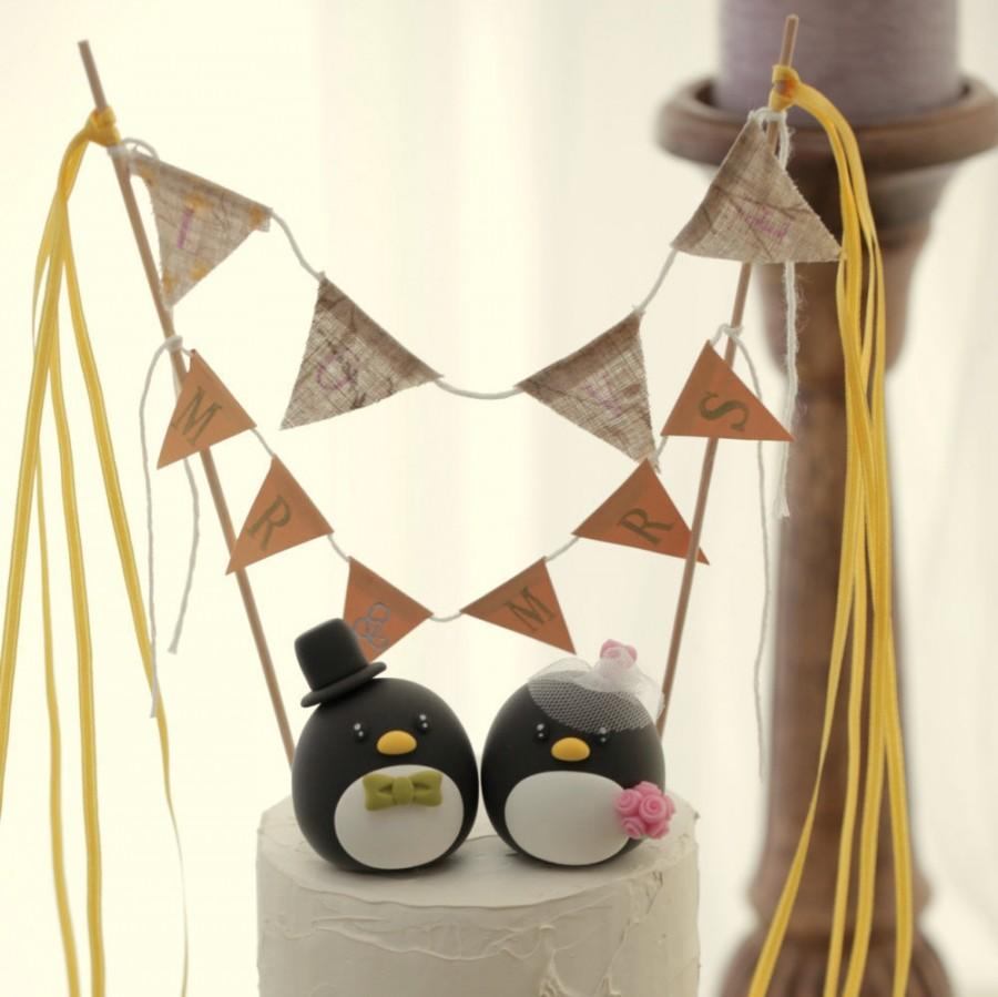 Wedding - Penguins wedding cake topper