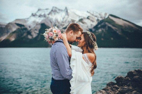 Wedding - Stunning Banff Elopement In The Tunnel Mountain Reservoir