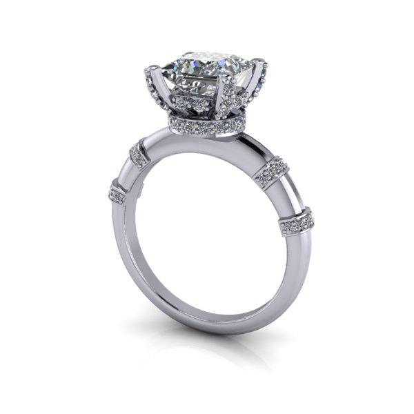 زفاف - READY to SHIP and On Sale! Forever One Moissanite  and Diamond Custom Platinum Engagement Ring 2.08 CTW