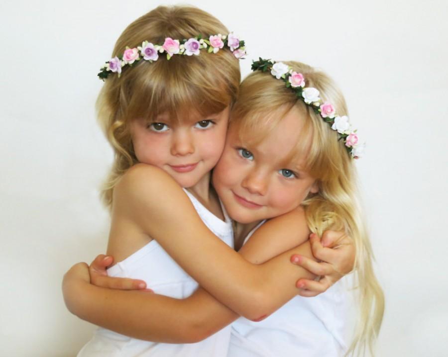 Mariage - Pastel Rose Hair Crown-Wedding Hair Accessories-Flower Girl Crown-Childrens Flower Crown- Fairy Crown