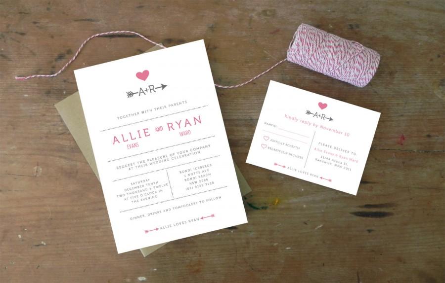 Свадьба - DIY Printable Wedding Invitation Cupid - 4 pieces