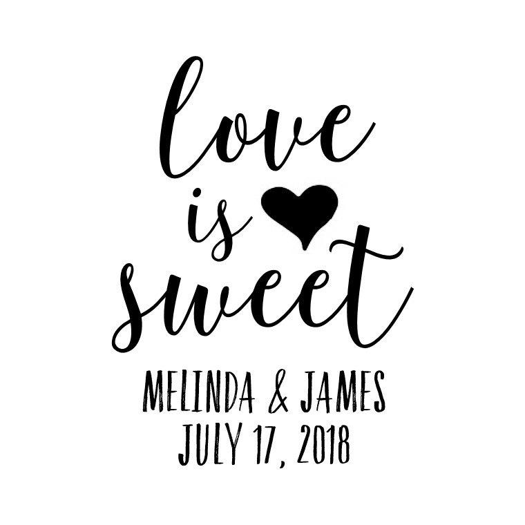 Wedding - CUSTOM LOVE is Sweet stamp - wedding stamp, card stamp, invitation stamp, love stamp, gift tag stamp, stationary, 1.5"x2" (cts141)