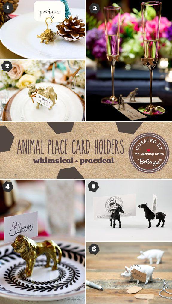 Hochzeit - Animals Make Whimsical Place Card Holders!