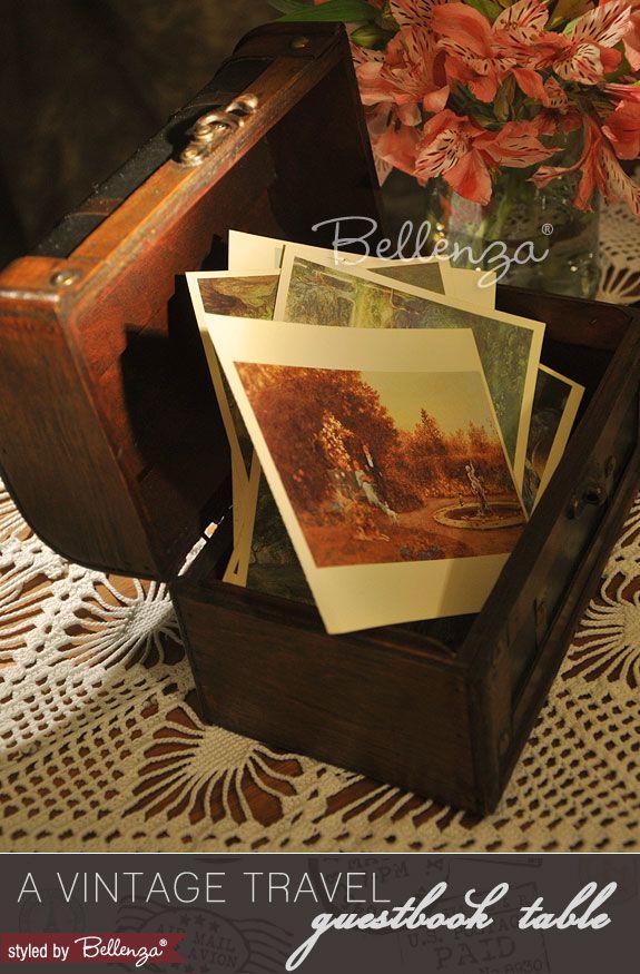 Hochzeit - A Wedding Wish Guest Book Table For A Vintage Travel Theme