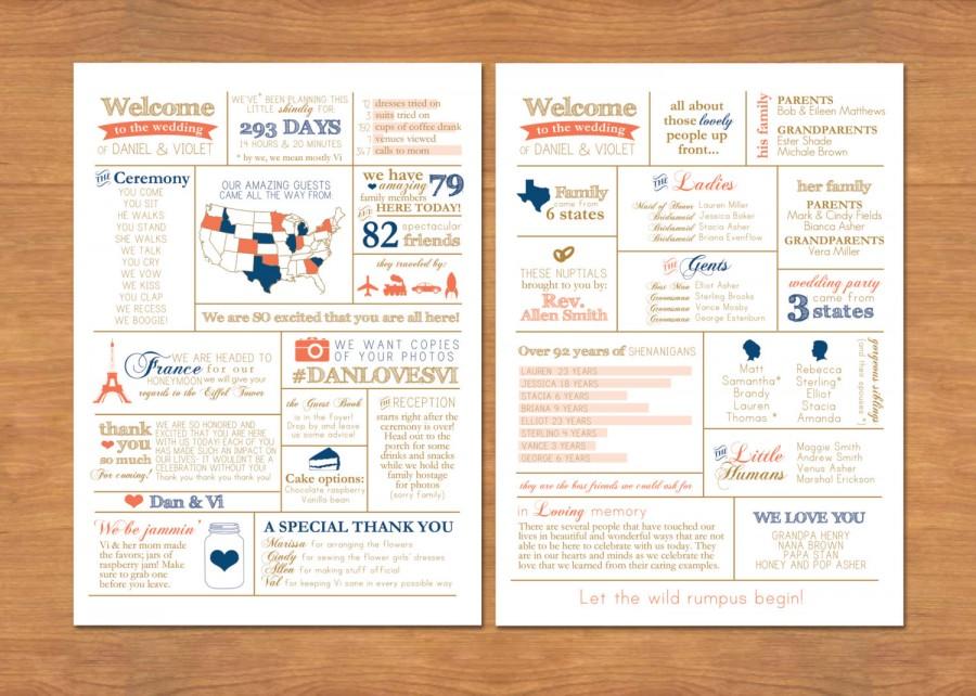 Свадьба - Info Graphic Wedding Program